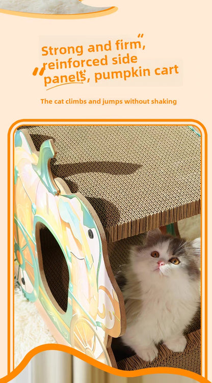 Rascador de cartón estilo carruaje para gatos