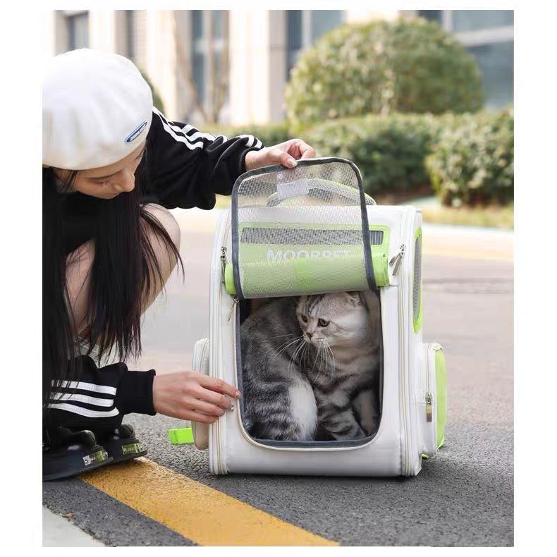 Mochila transportadora para mascotas chocolate