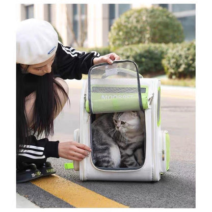 Mochila transportadora para mascotas chocolate