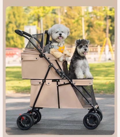 Coche doble para mascotas (Soporta hasta 24kg) Modelo Nakebella