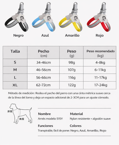 Pechera gris con correa para mascotas  modelo HAR202