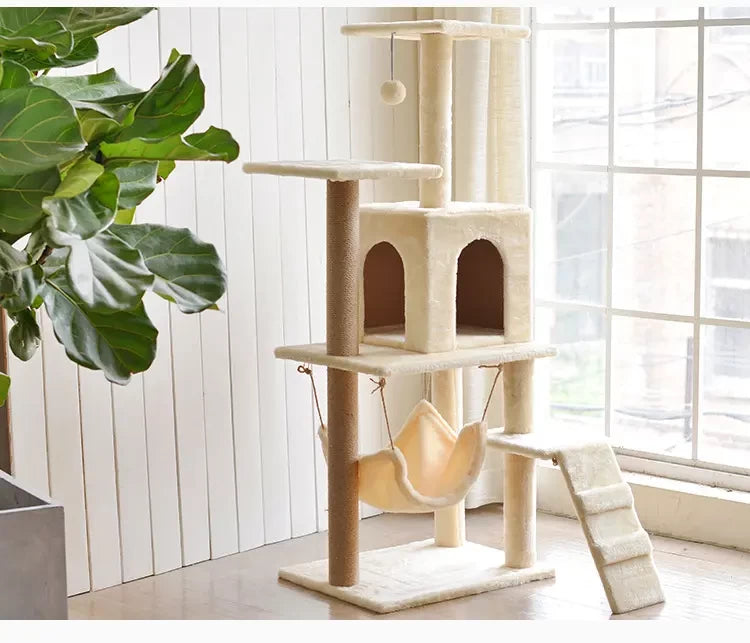 Torre para gatos  125cm de alto (Modelo 013 beige)