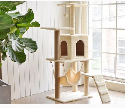 Torre para gatos  125cm de alto (Modelo 013 beige)