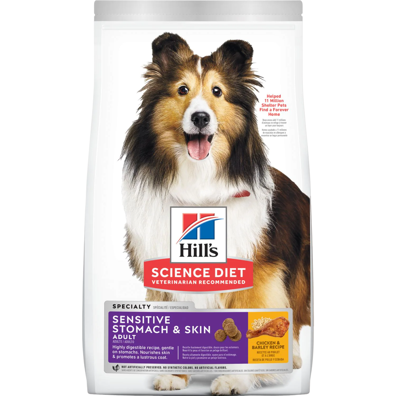 Comida para Perro Hills: Science Diet Adulto, Sensitive Stomack and Skin, 1.58 Kg