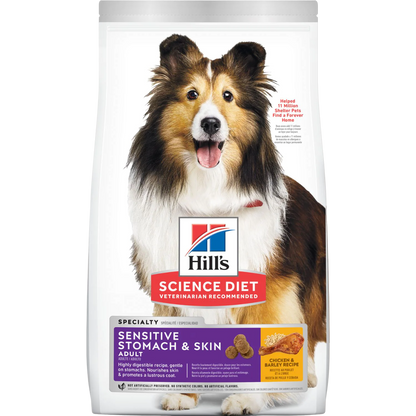 Comida para Perro Hills: Science Diet Adulto, Sensitive Stomack and Skin, 4LB