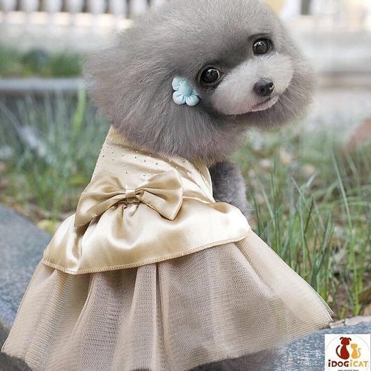 Vestido de princesa con diamantes de imitación para perro #17