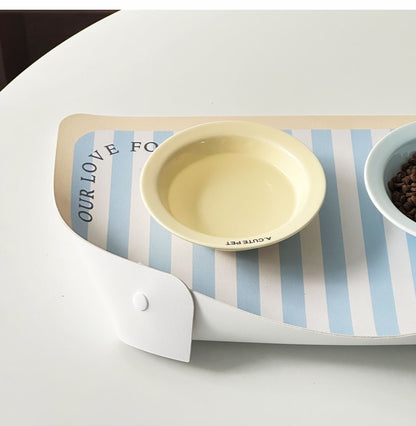 Alfombra de comedero impermeable de rayas