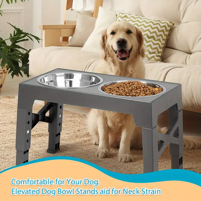 Comedero elevado ajustable para perros