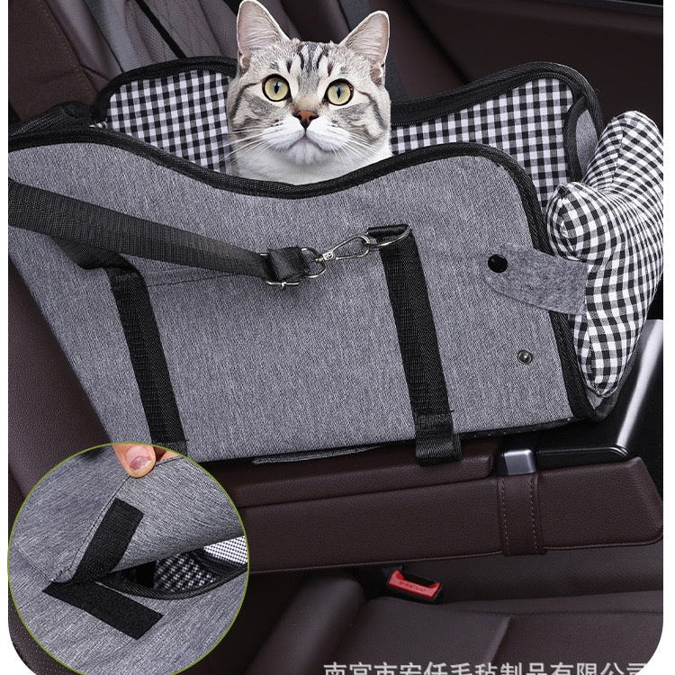 Asiento de auto central de cuadro gris #1102