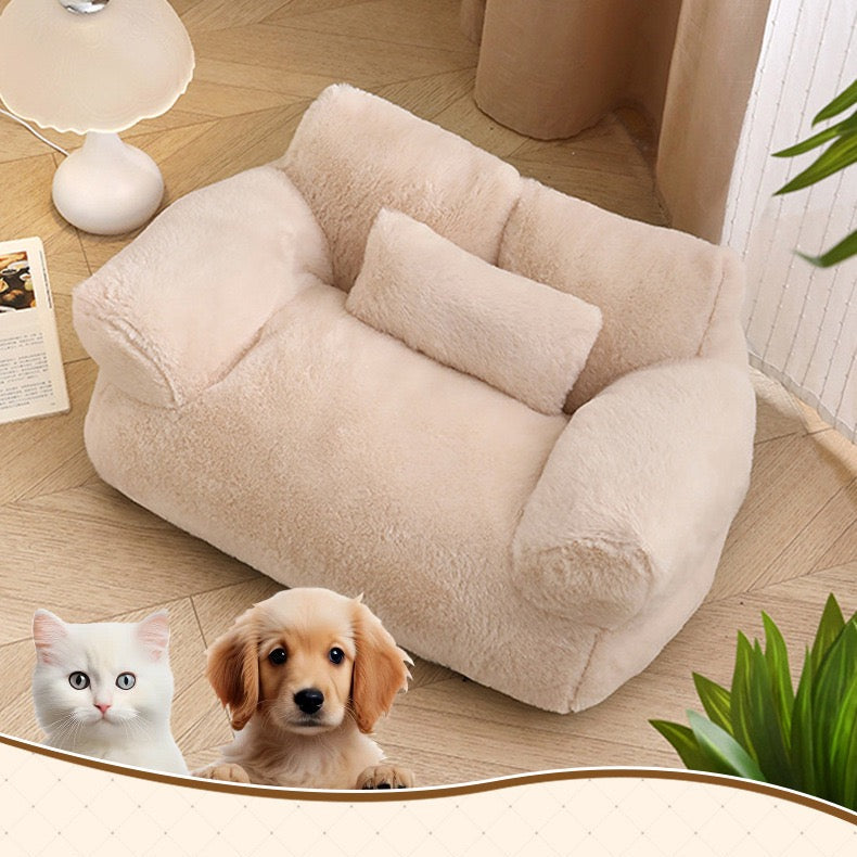 Sofá para mascotas beige 55x38x28cm
