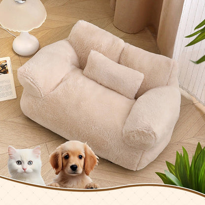 Sofá para mascotas beige 55x38x28cm