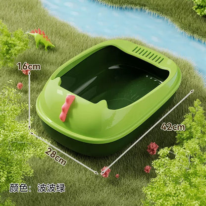 Arenero abierto para gatos estilo dinosaurio (dos tamaños disponibles)