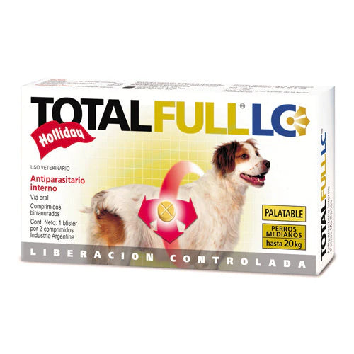 Total Full LC para Perros: Holliday, antiparasitario interno, tabletas para perro mediano hasta 20kg