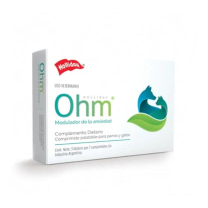 Ohm Modulador de Ansiedad para perros y gatos: Comprimidos, 1 blister (7 pastillas)