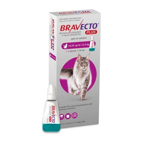 Antiparasitario interno y externo BRAVECTO para gatos 6.25-12.5kg