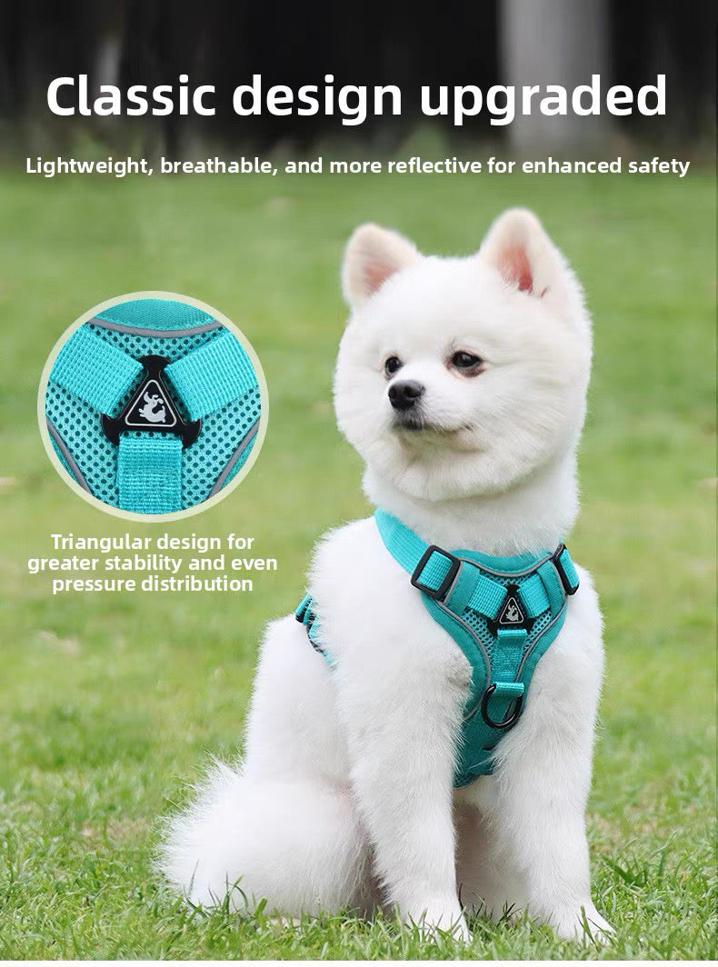 Pechera ajustable para perros pequeños de malla reflectante