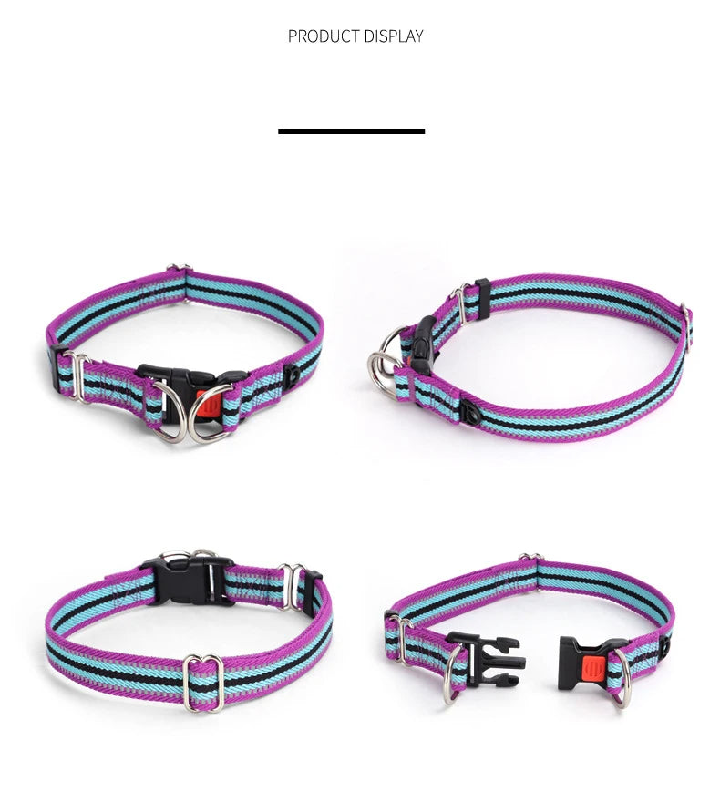 Collar reflectante multicolor para mascotas