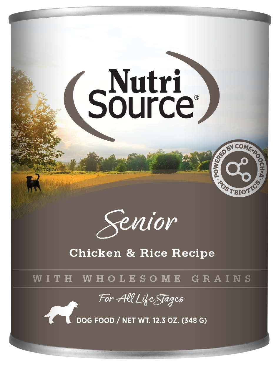 Comida Húmeda para Perro Nutri Source: Lata, Senior Pollo y Arroz 348g