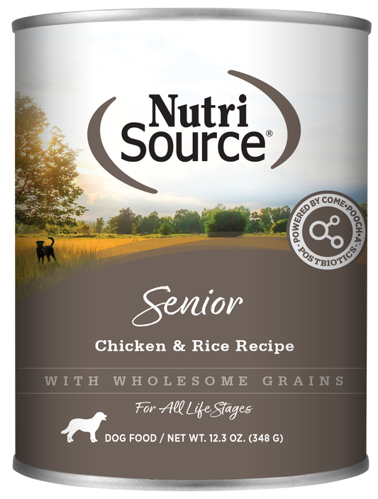 Comida Húmeda para Perro Nutri Source: Lata, Senior Pollo y Arroz 348g