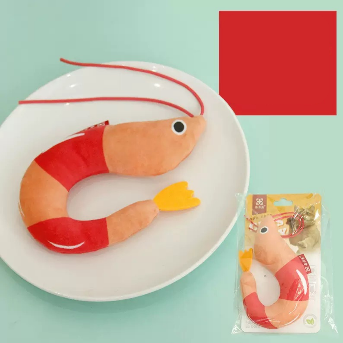 Peluche con olor a Catnip para gatos forma de camarón