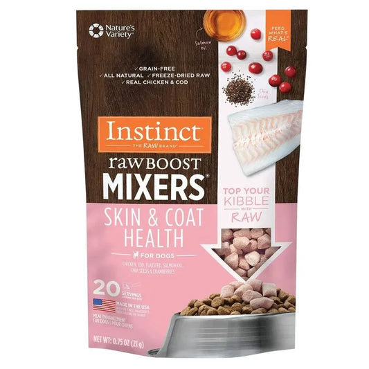 Snacks para Perro Instinct: Rawboots, Mixers Skin and Coat 21gr
