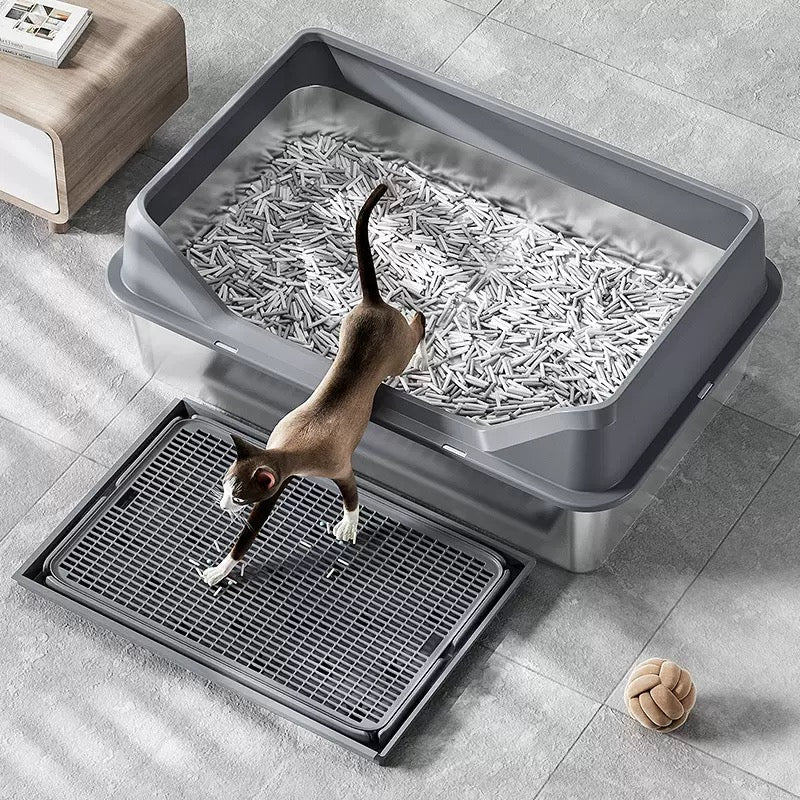 Arenero de acero abierto negro XL 60*40*30cm