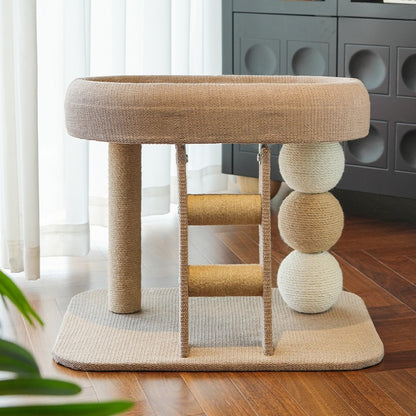 Rascador pequeño elevado de cuerda con escalera TR10