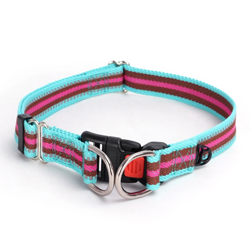 Collar reflectante multicolor para mascotas