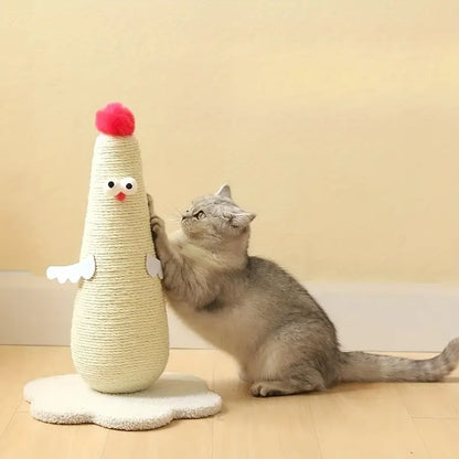 Rascador poste de cuerda modelo pollitos para gatos