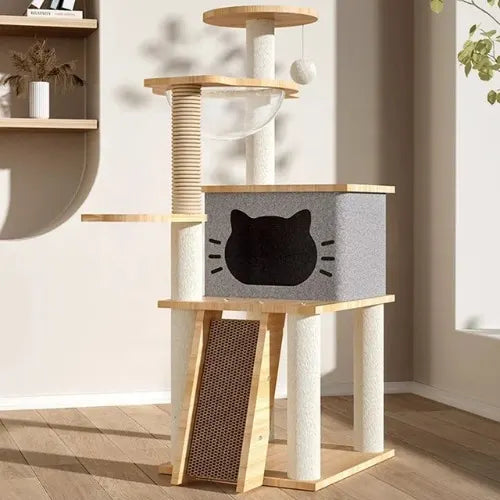 Torre para gatos con tabla para rascar 120cm