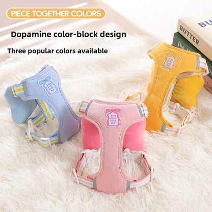 Pechera de peluche de lazo para razas pequeñas