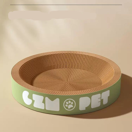 Rascador de cartón redondo verde 46*10cm