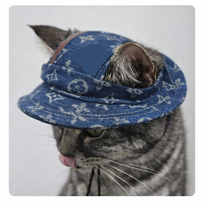 Gorro para mascotas elegante azul