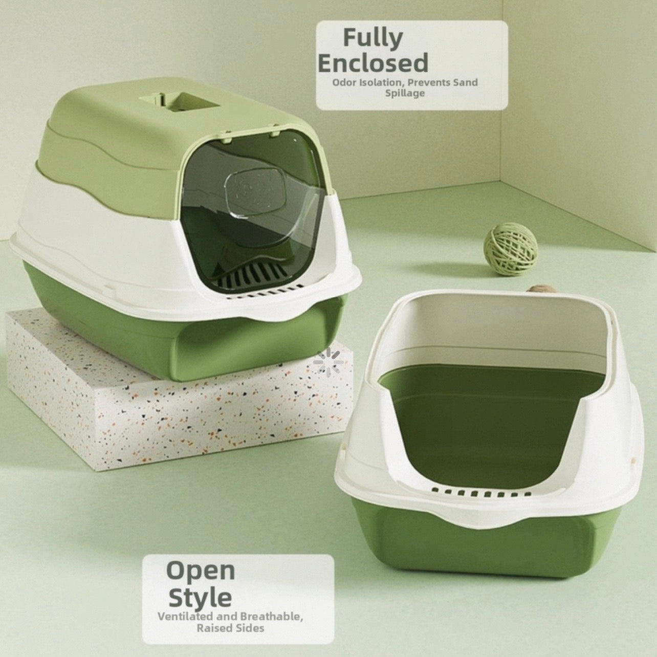 Arenero cerrado 2 en 1 para gatos bebes modelo MB2 (Dos colores disponibles)