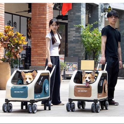 Coche para mascotas grandes dodopet beige (Soporta hasta 30kg)