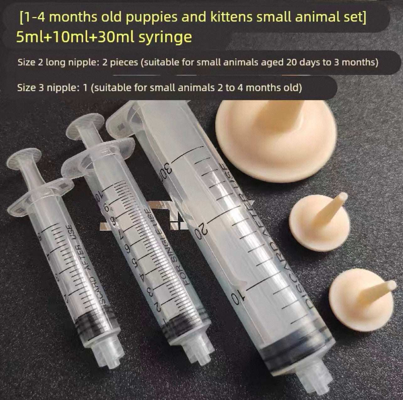 Jeringa para alimentación de mascotas bebes