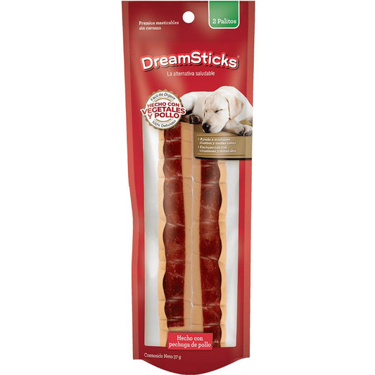 Snack para Perro DreamStick: Palitos Masticables, sabor a pollo 37g