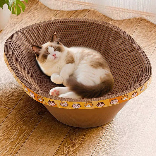 Rascador de cartón modelo tazon para gatos