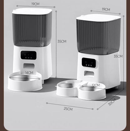 Dispensador de comida automático de doble plato con cámara 5L