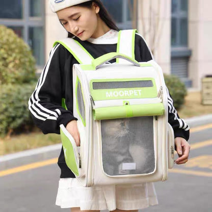 Mochila transportadora para mascotas chocolate