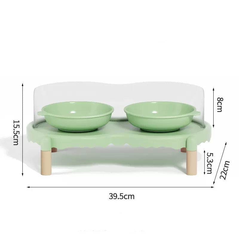 Comedero doble de ceramica anti salpicadura