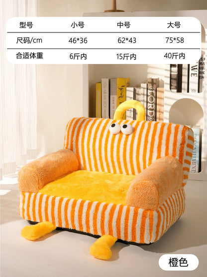 Sofá para mascotas lavable naranja (Tamaño L 62x43cm)