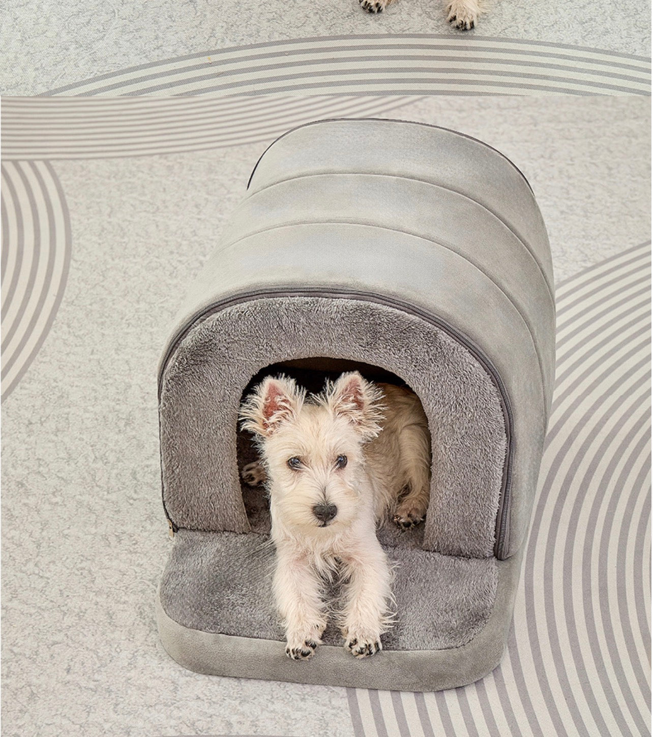 Casita de algodón gris para perros y gatos