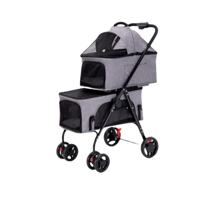 Coche plegable con doble compartimento