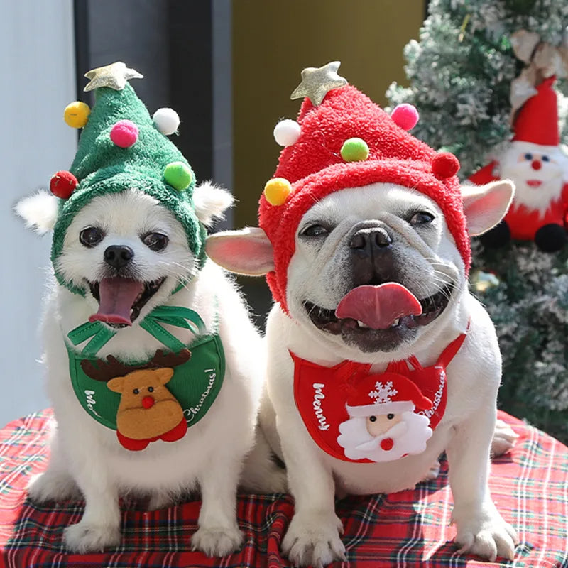 Gorro y Bufanda para Perros pequeños navideños