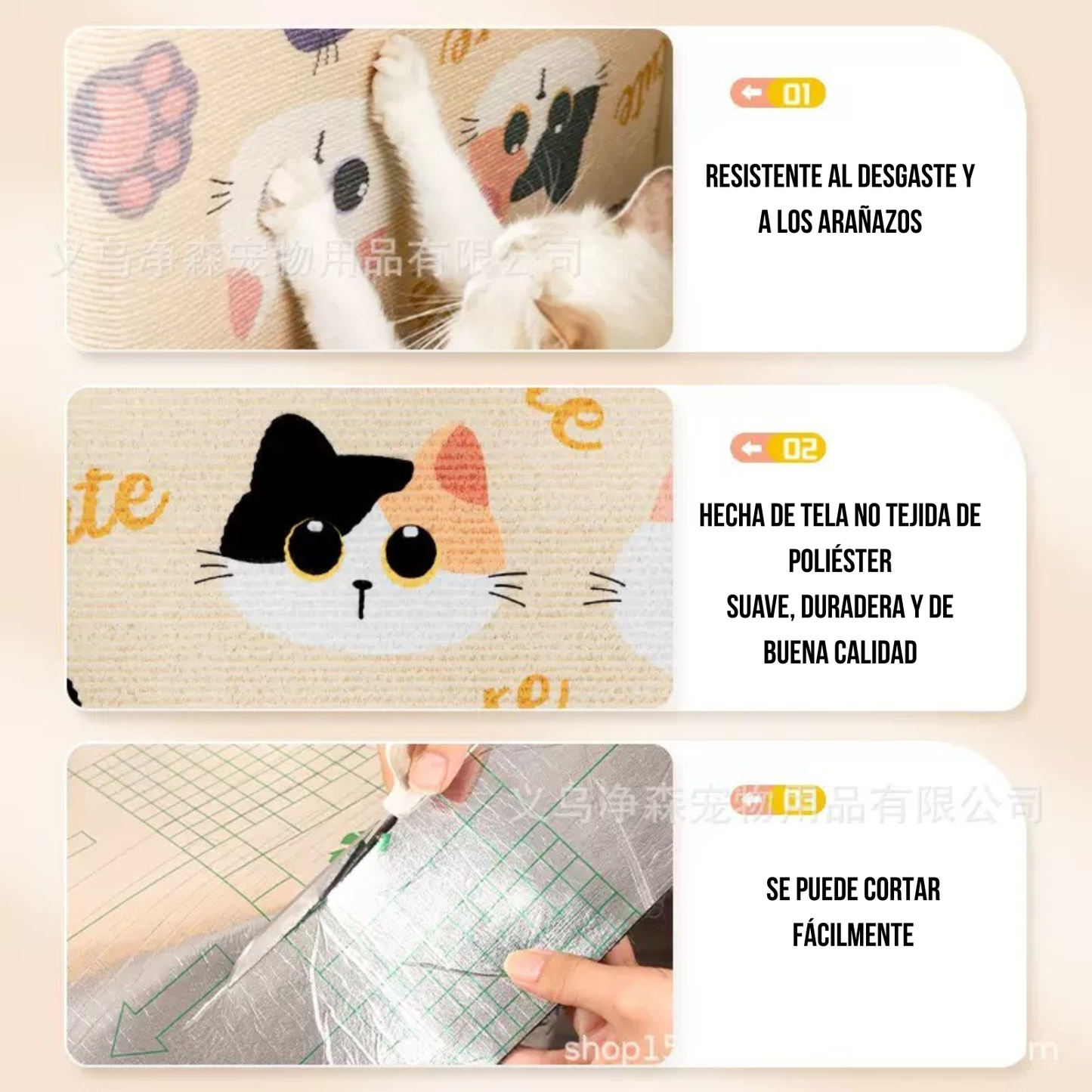 Protector y rascador adhesivo para sofá con diseños