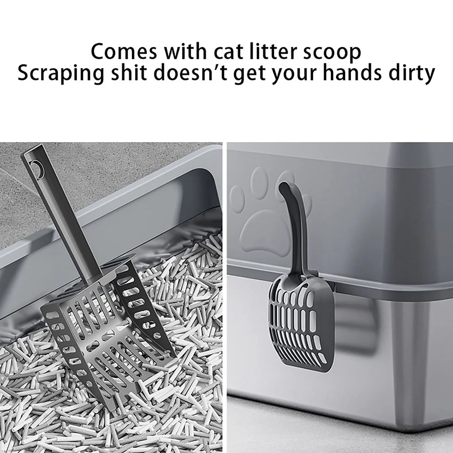 Arenero de acero abierto alto gris 60*40*40cm