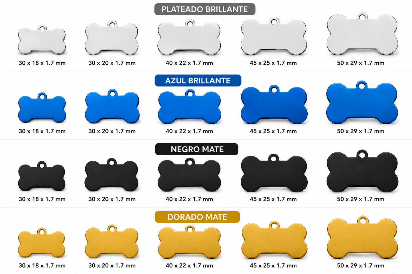Plaquita diseño huesito liso