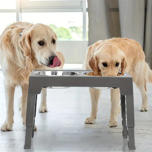 Comedero elevado ajustable para perros