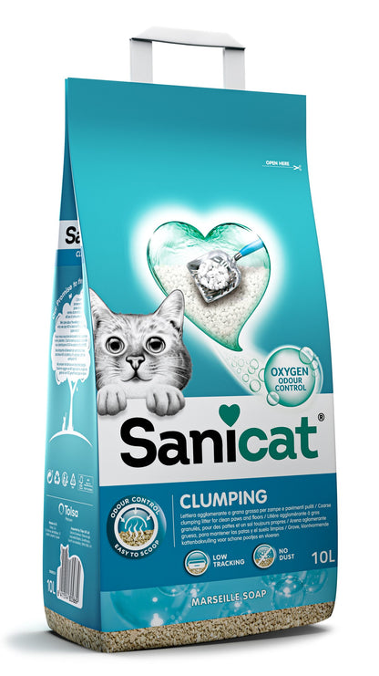 Arena para gatos Sanicat Jabon de marsella 8L